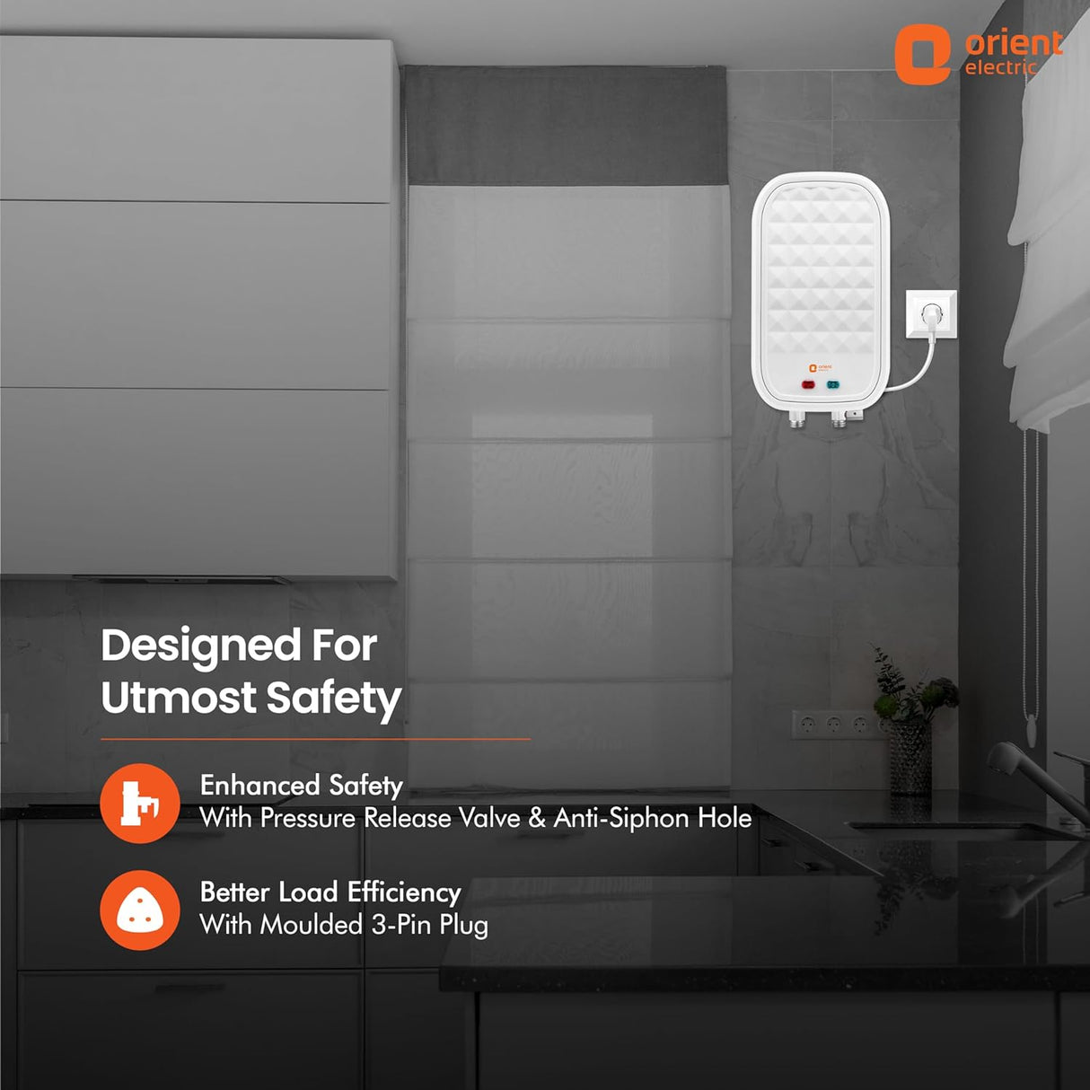 Orient Electric Revatto 3 Litre Instant Water Heater Geyser (White)