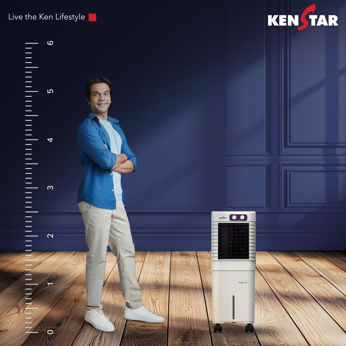 Kenstar Pulse HC 20 Litre Portable Personal Air Cooler | White & Purple