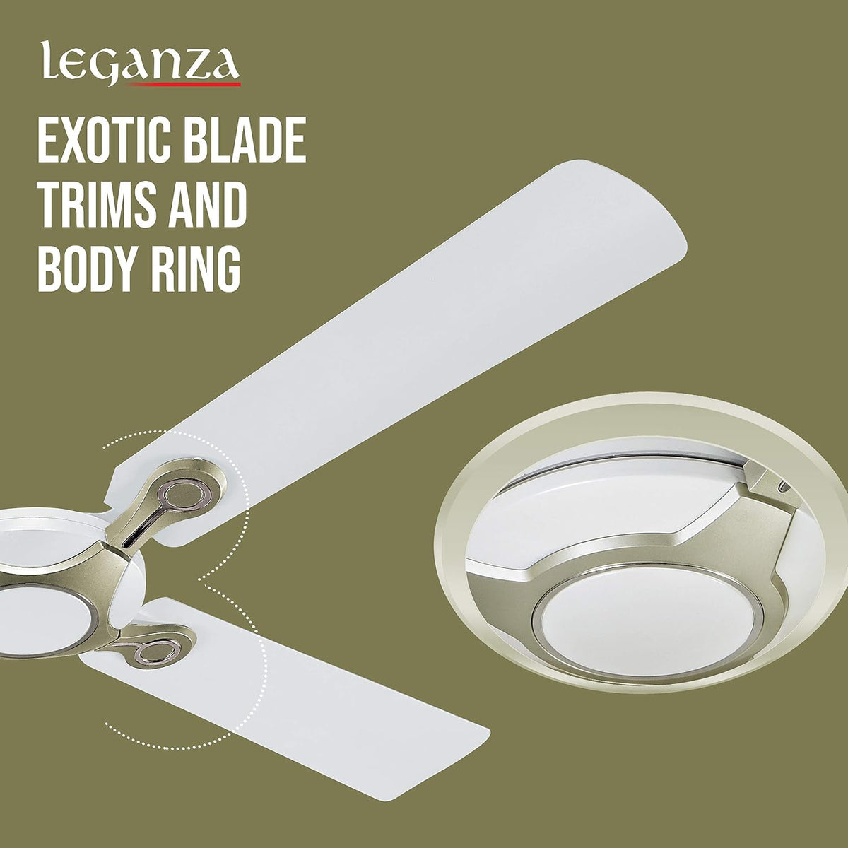 Havells Leganza 4 Blade 1200mm Ceiling Fan (White)