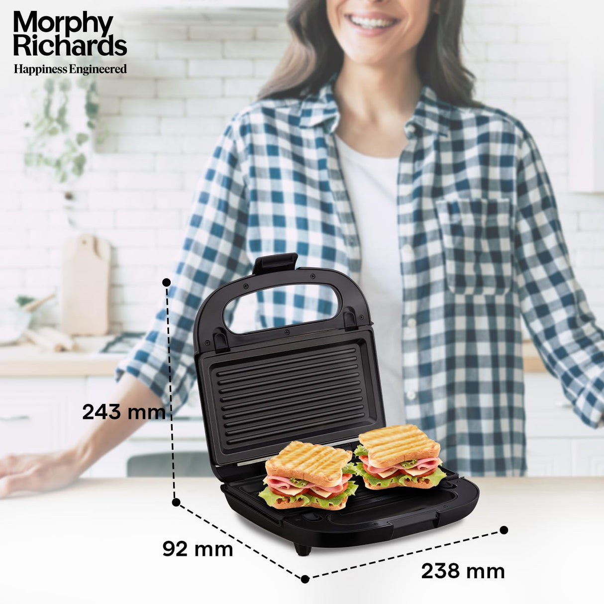 Morphy Richards 3in1 750-Watt Luxe Rose TWG (Toast Waffle Grill) Sandwich Maker