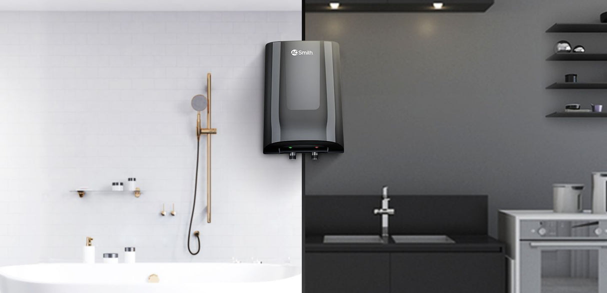 AO Smith Minibot 3-Litre Instant Water Heater Geyser (Black, Free Installation)