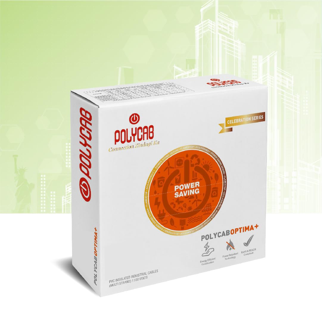 Polycab Optima+ cable kit packaging on a light green background