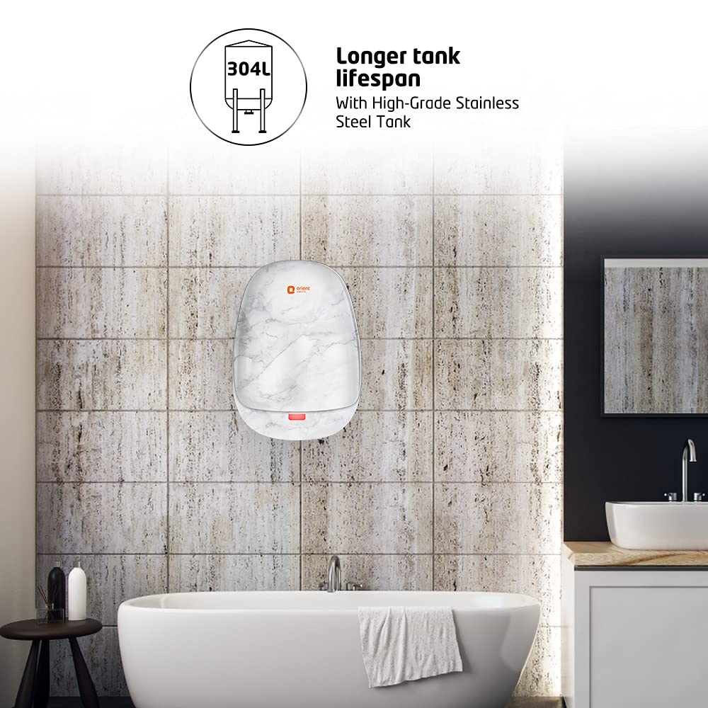 Orient Electric Aura Neo Art 3 Litre Instant Water Heater (Marble White)