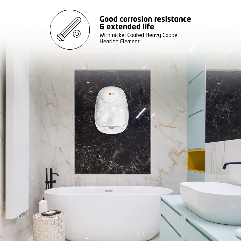 Orient Electric Aura Neo Art 3 Litre Instant Water Heater (Marble White)