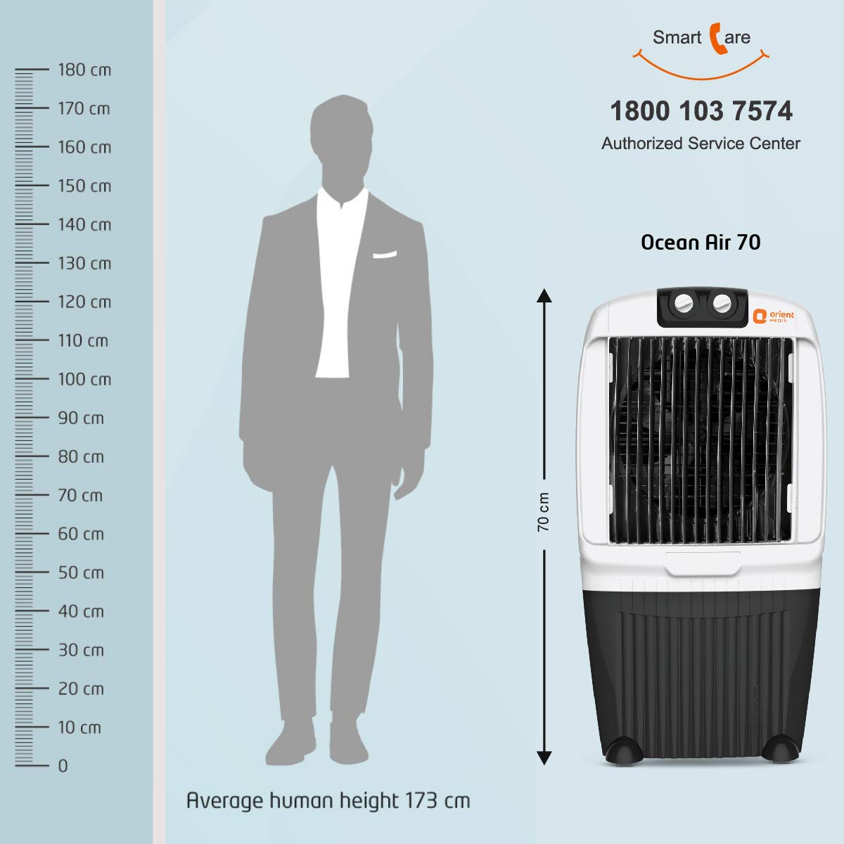 Orient Electric Ocean Air 70-Litre Desert Air Cooler (CD7001H, Black/White)