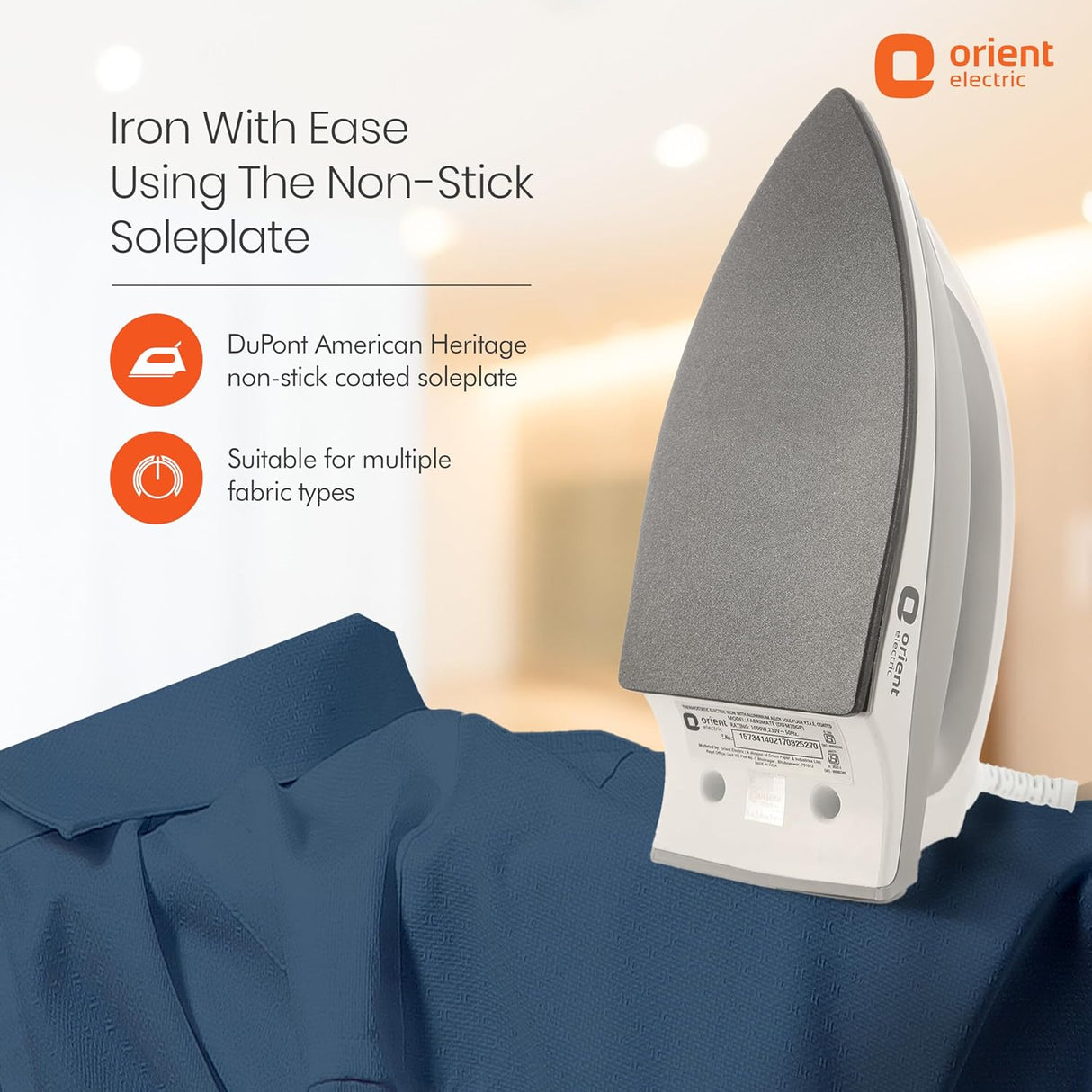 This iron with ease using the non-stick soleplate