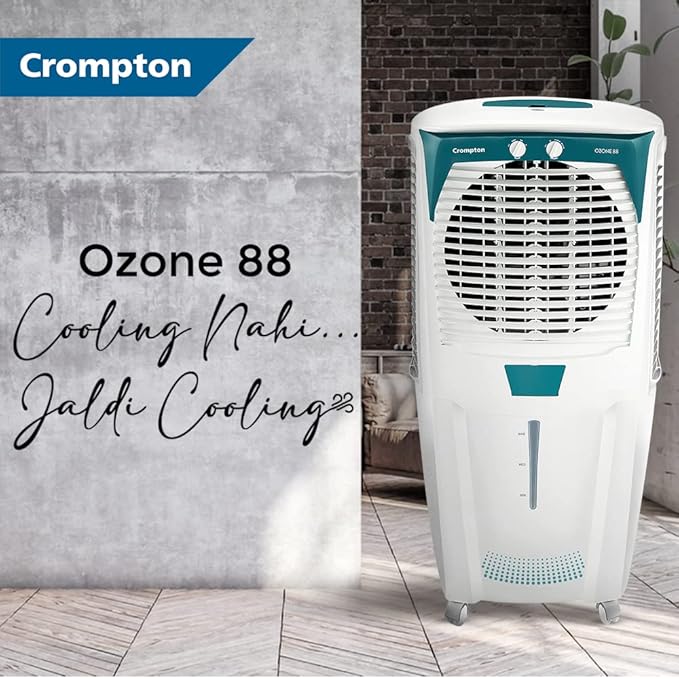 Crompton Ozone 88 Litre Desert Air Cooler (White & Teal)