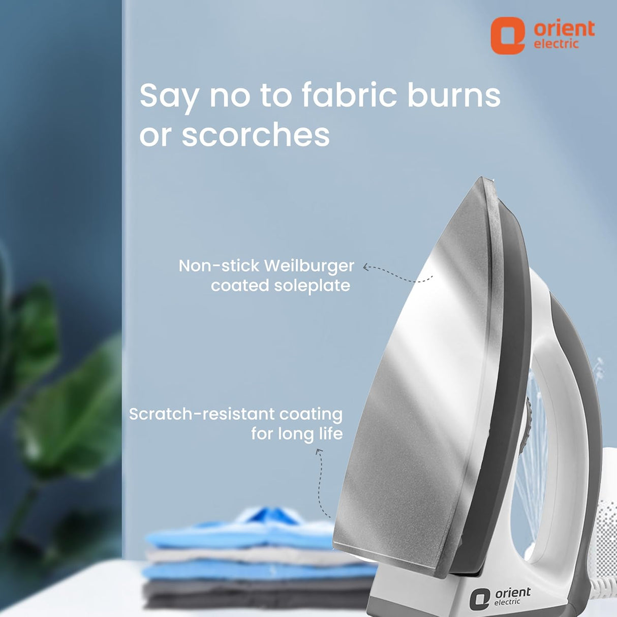 Orient Electric Ultimate 1000W Heavy Weight Dry iron (Black)