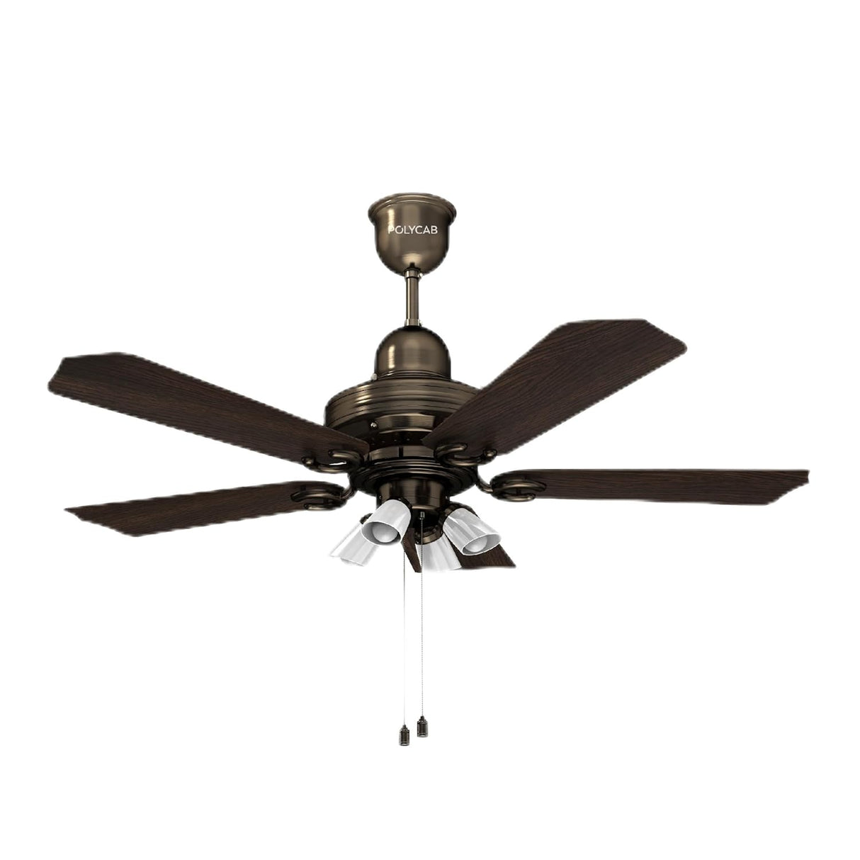 Polycab Poise BLDC 1200mm Premium Underlight Ceiling Fan (Nickel Black Darkwood)