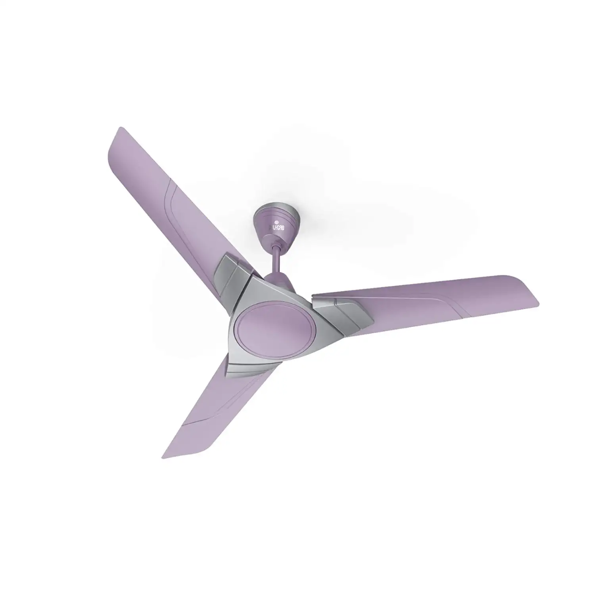 A 1200mm high speed ceiling fan in lilac silver color with four blades and a central motor unit.