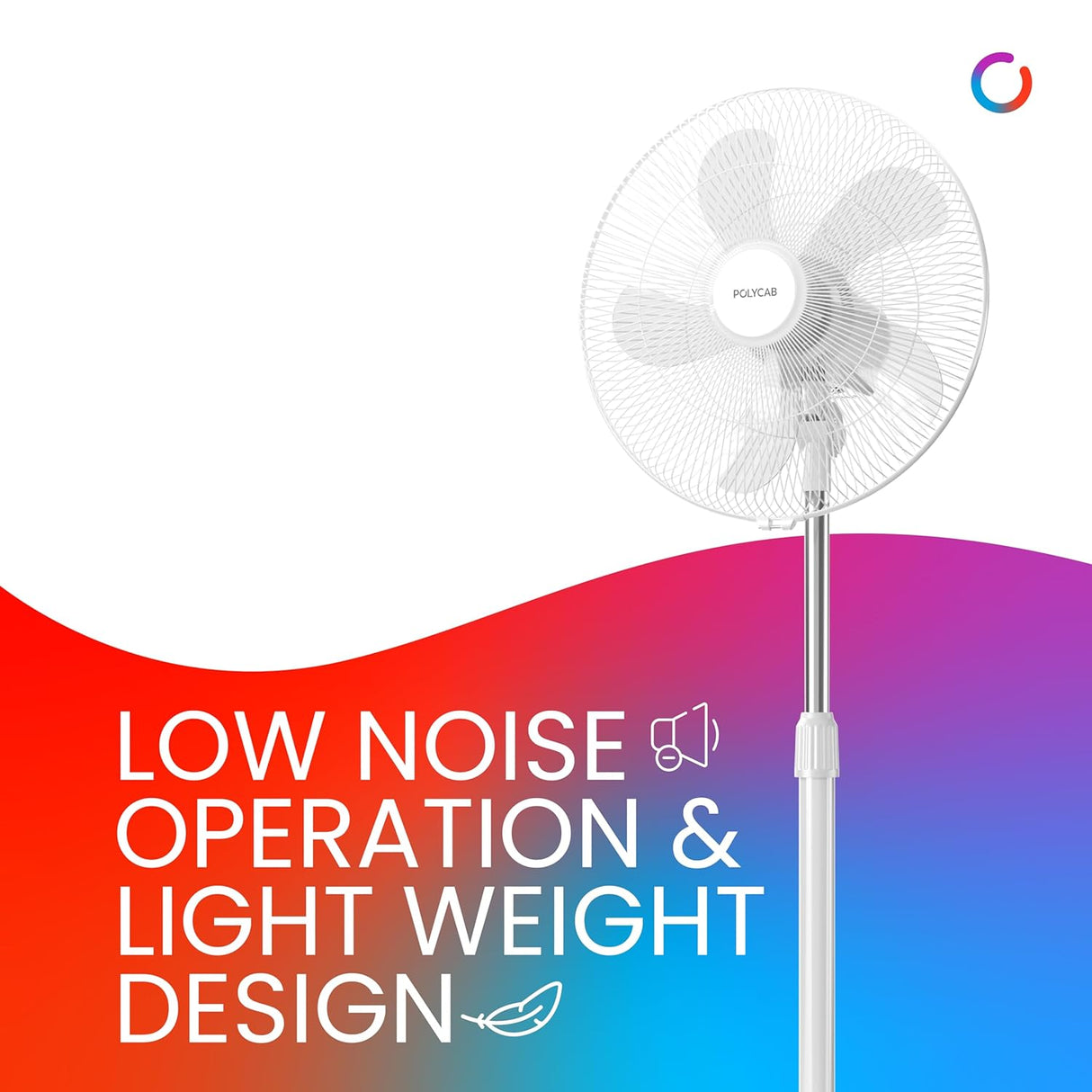 Polycab Optima Mini 400mm Pedestal Fan (White)