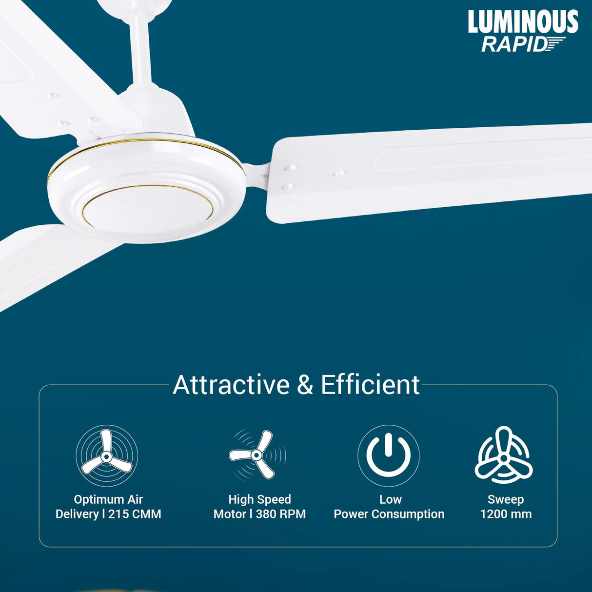 RR Signature Rapid 1200mm Ceiling fan (Chest White)