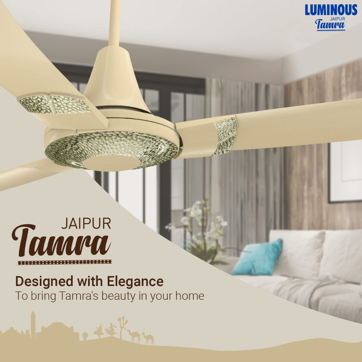 RR Siganture ceiling fan 1200mm jaipur tamra has been designed with elegance which brings beauty in your home