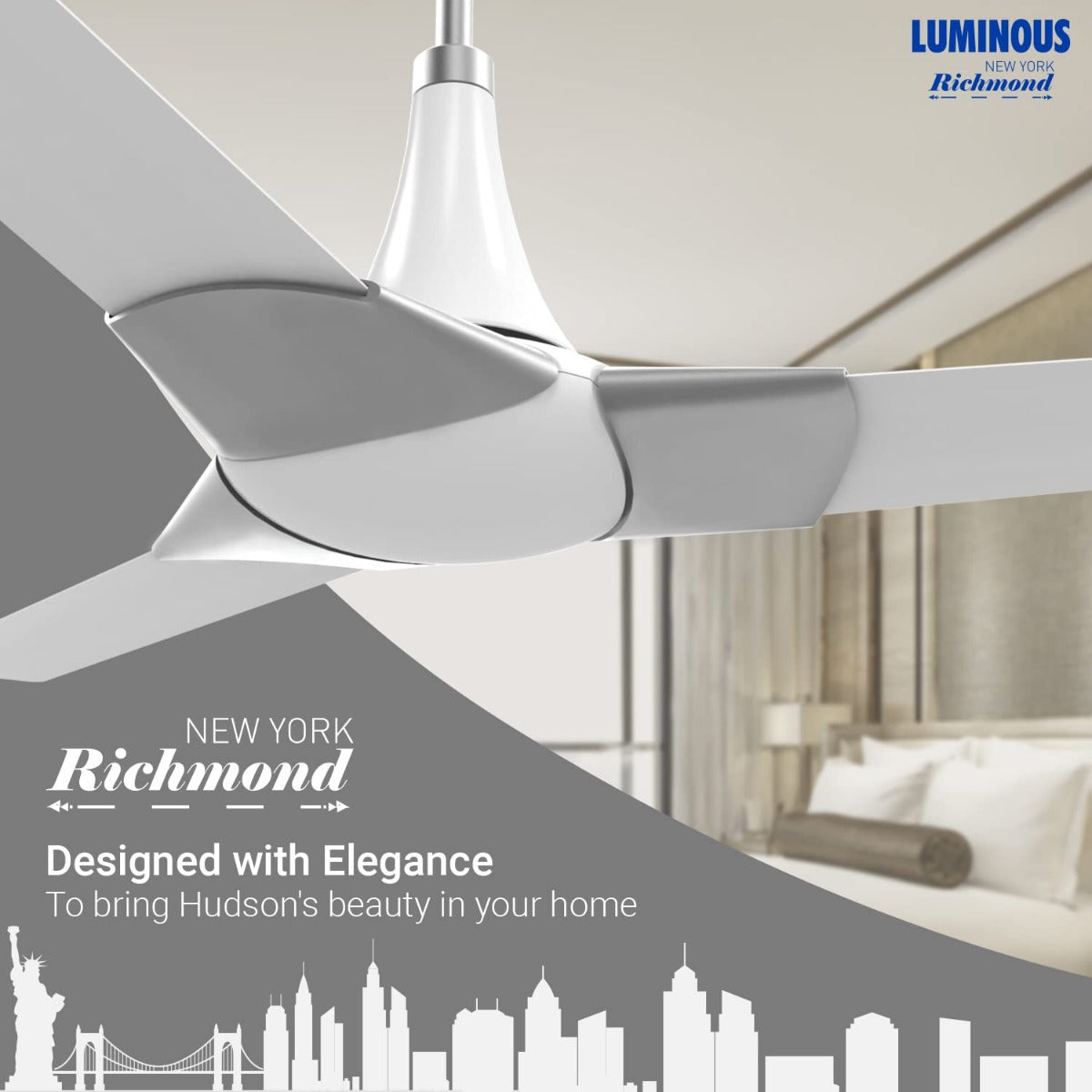 This ceiling fans has New York Richmond Which is designed with Elegance to bring HUDSON's beauty in your home
