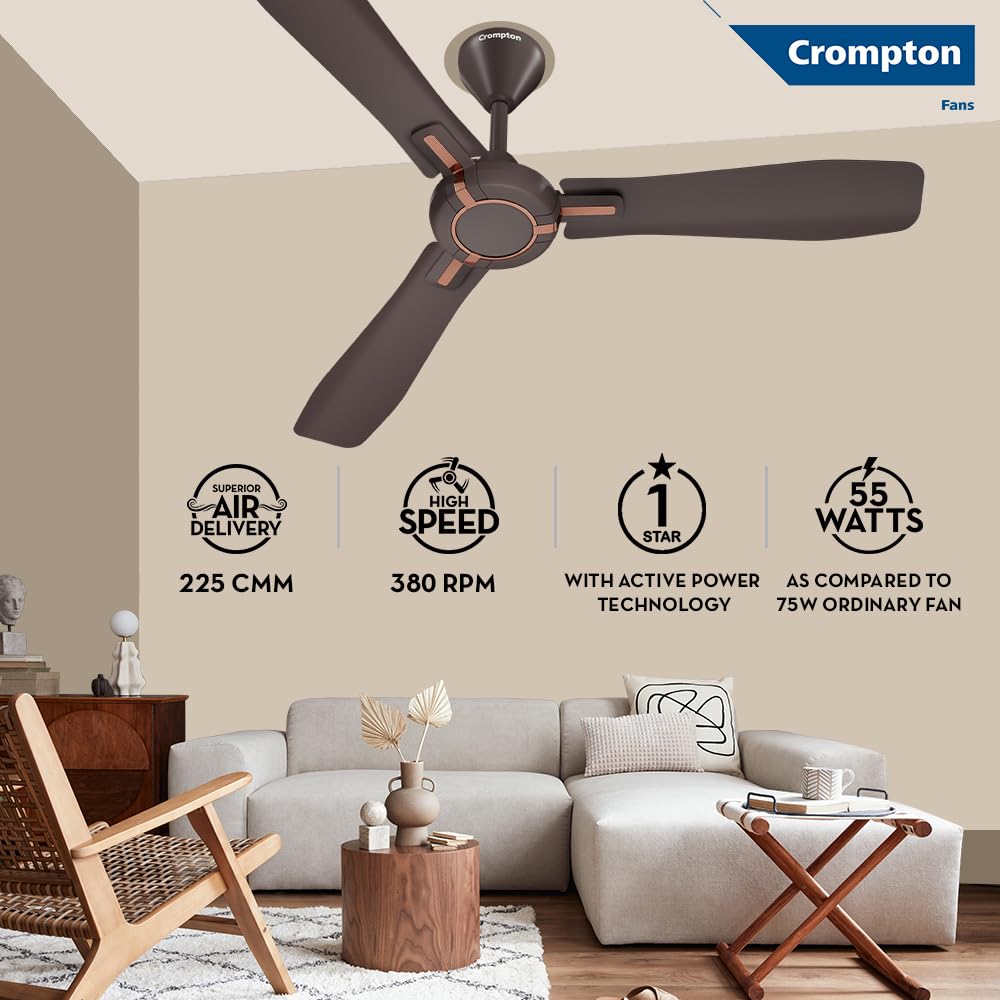 Crompton High Speed Santos Anti-dust 1200mm Ceiling Fan (Americano Brown)