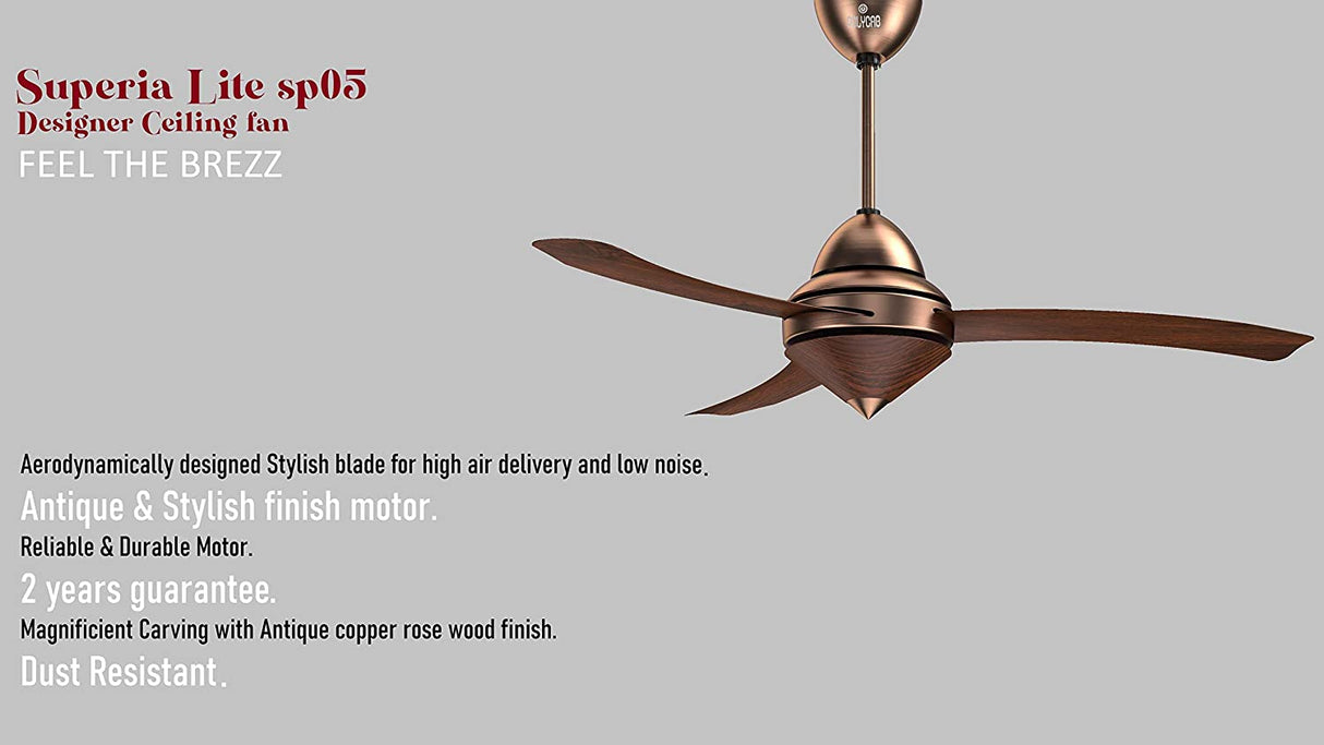 This Ceiling fan has Aerodynamically designd stylish blade for high air delivery and low nouse
