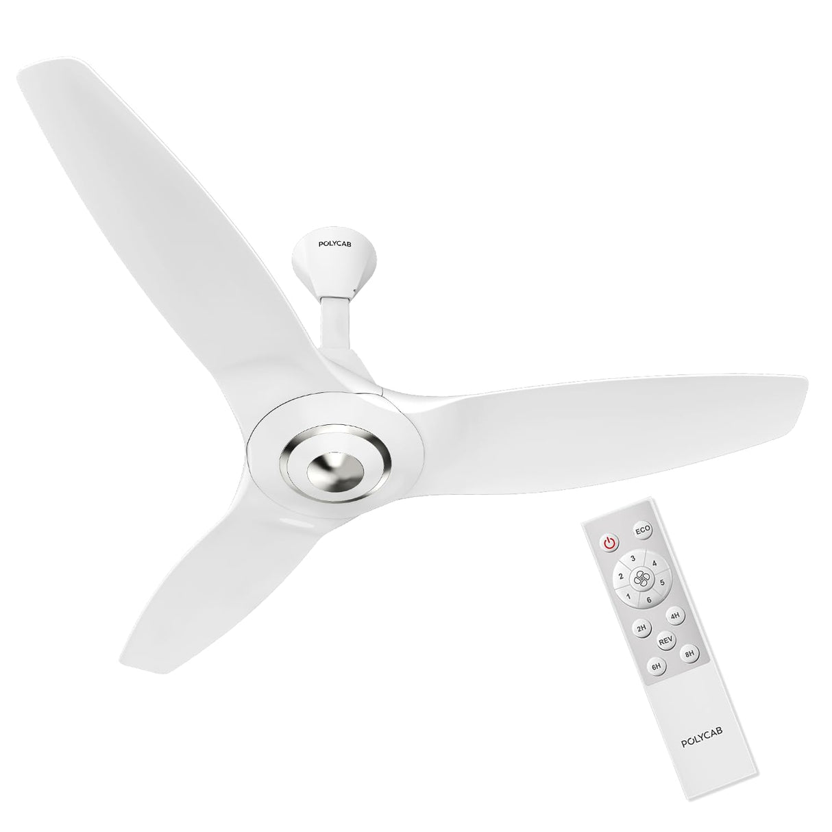Polycab Silencio Cruiser 1200mm 5-Star Noiseless Premium BLDC Ceiling Fan (White Chrome)