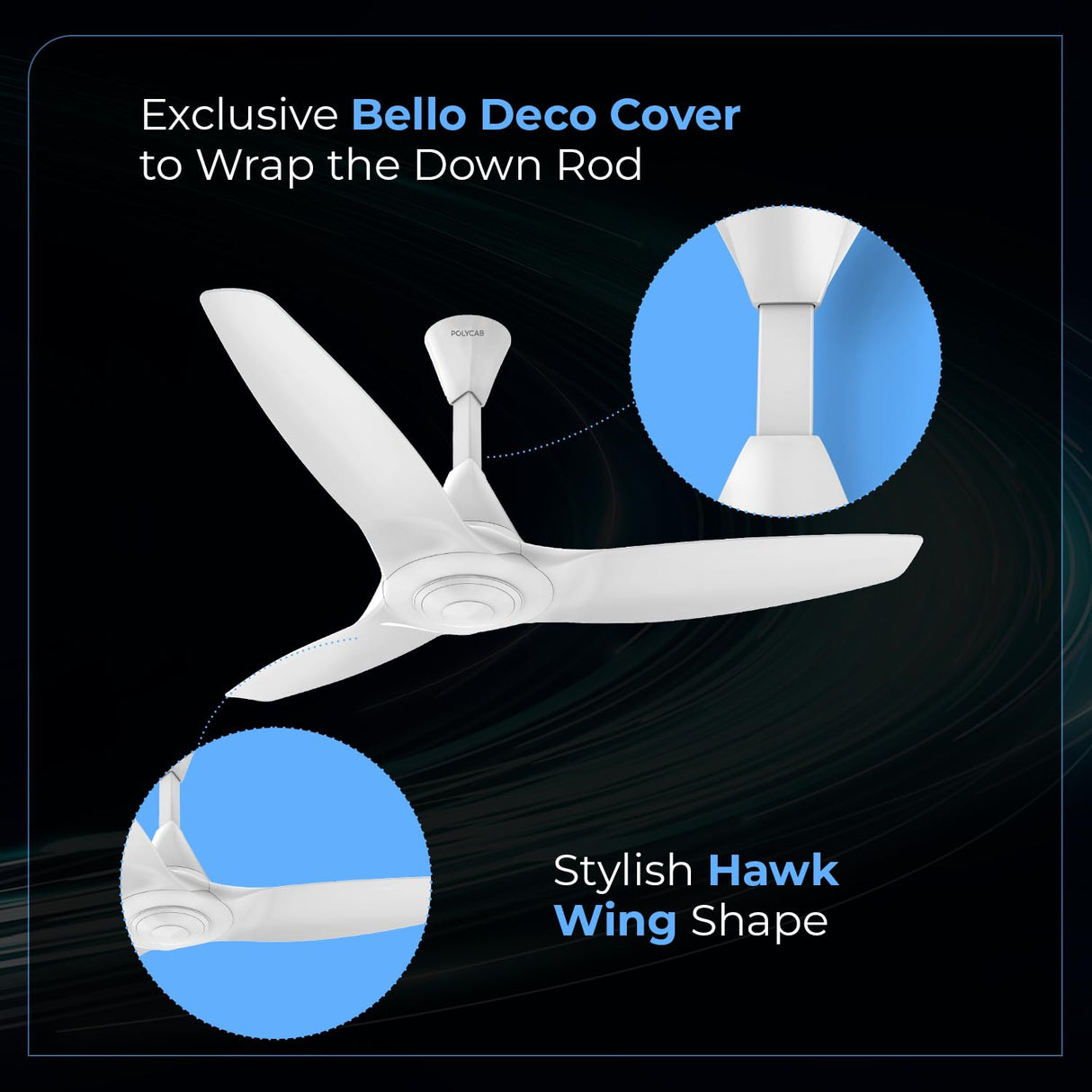 Polycab Silencio Cruiser 1200mm BLDC Premium Silent Ceiling Fan (White)