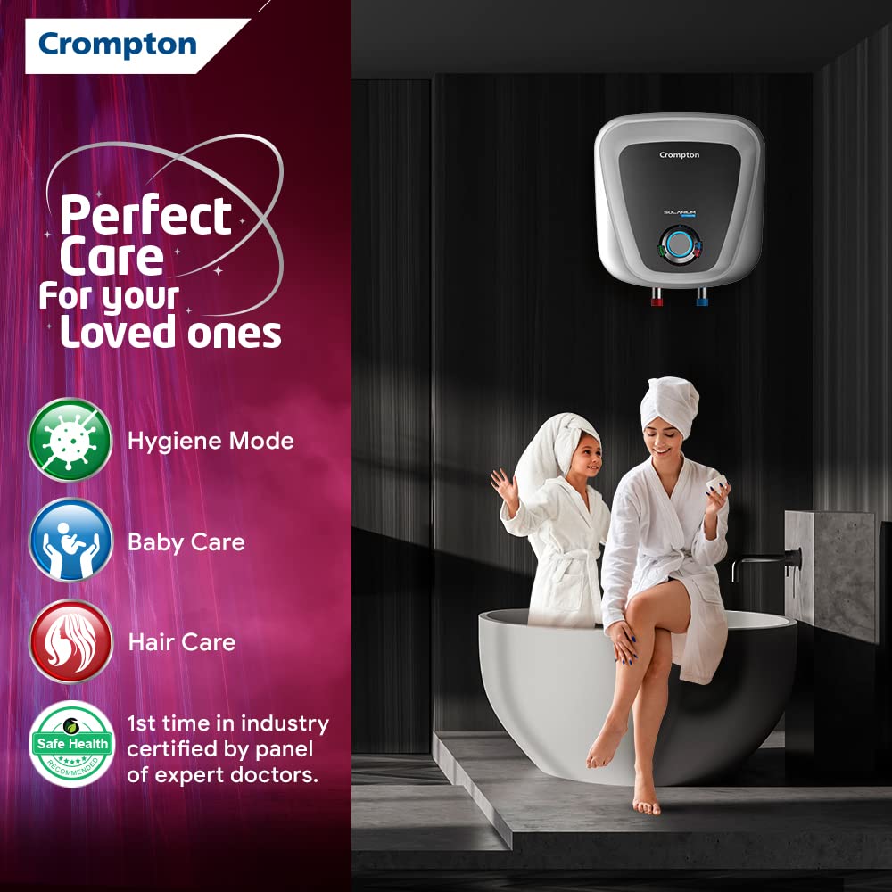 Crompton Solarium Care 25 Litre 5-Star Storage Water Heater (Geyser, White, Free Installation)