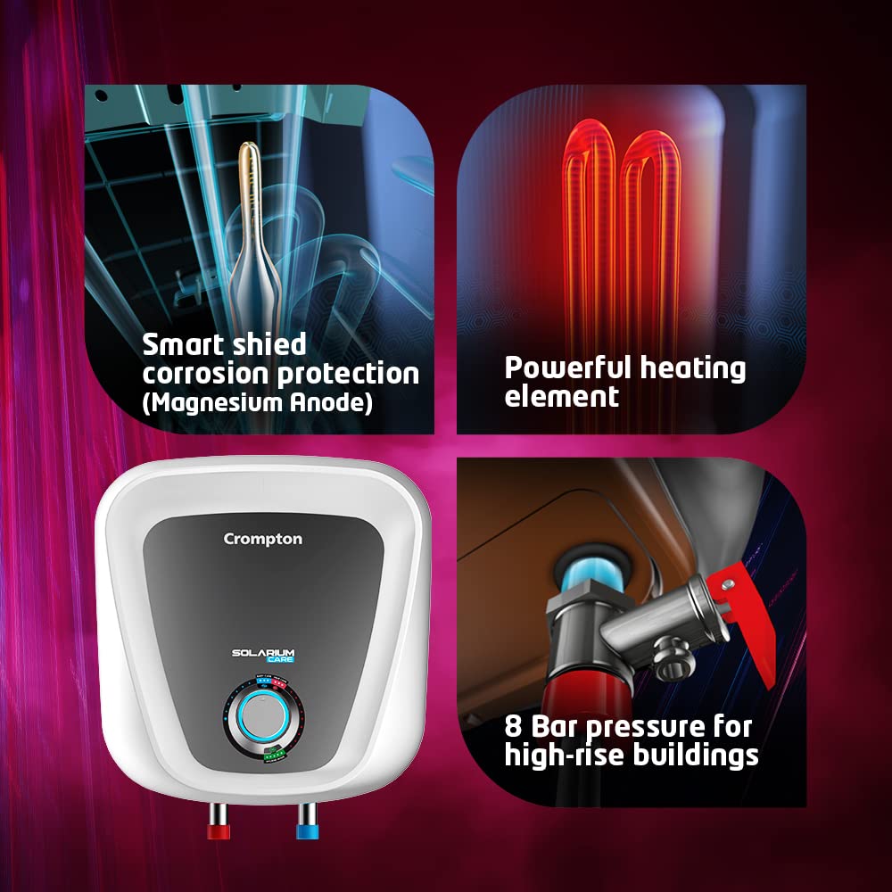 Crompton Solarium Care 25 Litre 5-Star Storage Water Heater (Geyser, White, Free Installation)