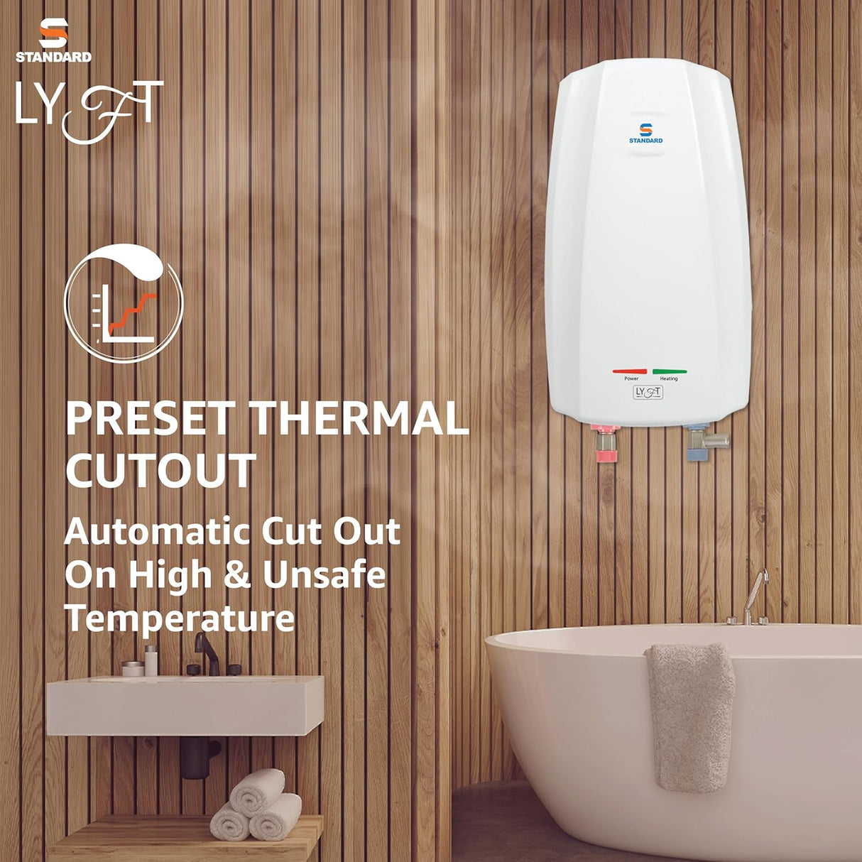 Havells Standard Lyft 3 Litre Instant Water Geyser (White)