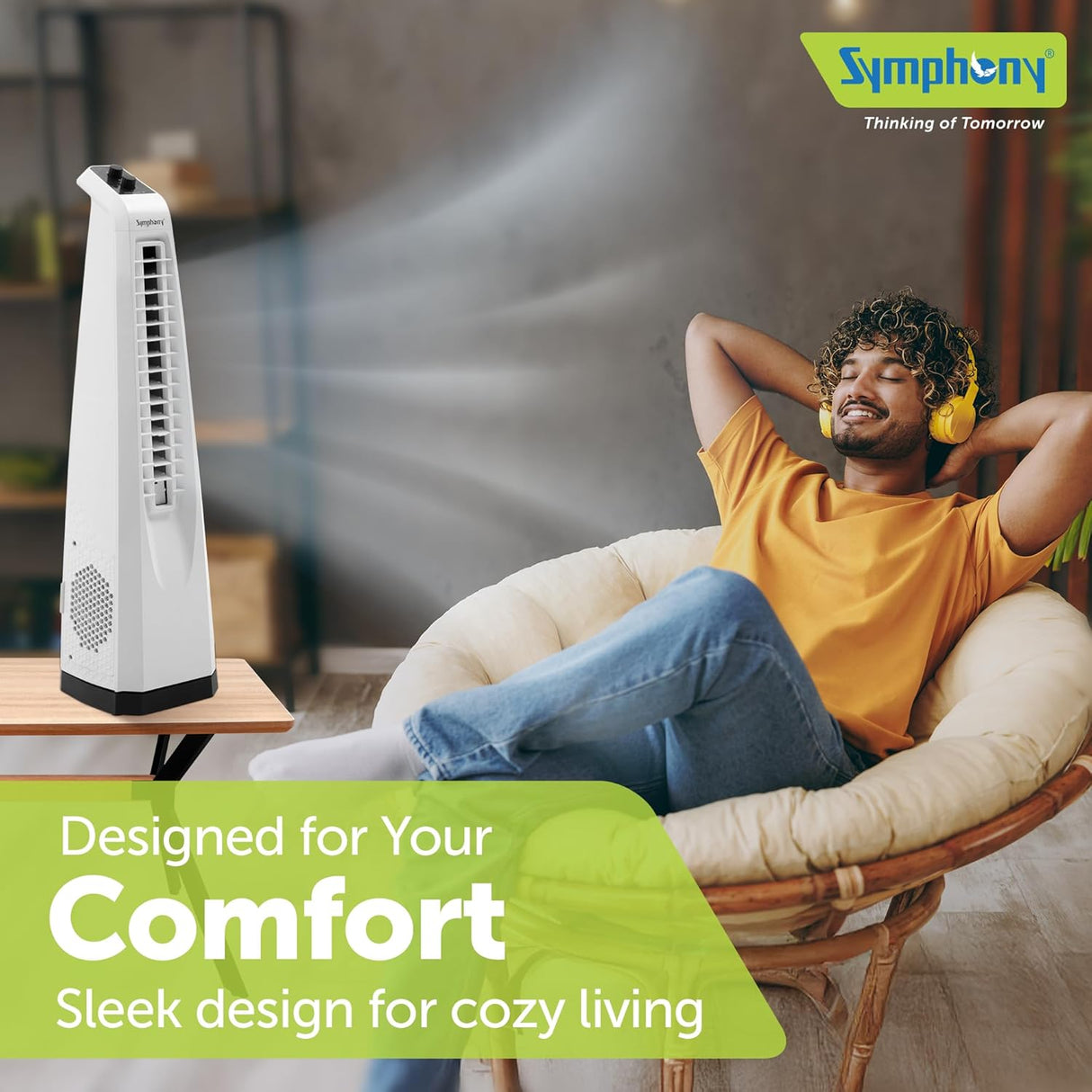 Symphony Surround Jr High Speed Tower Fan (white)