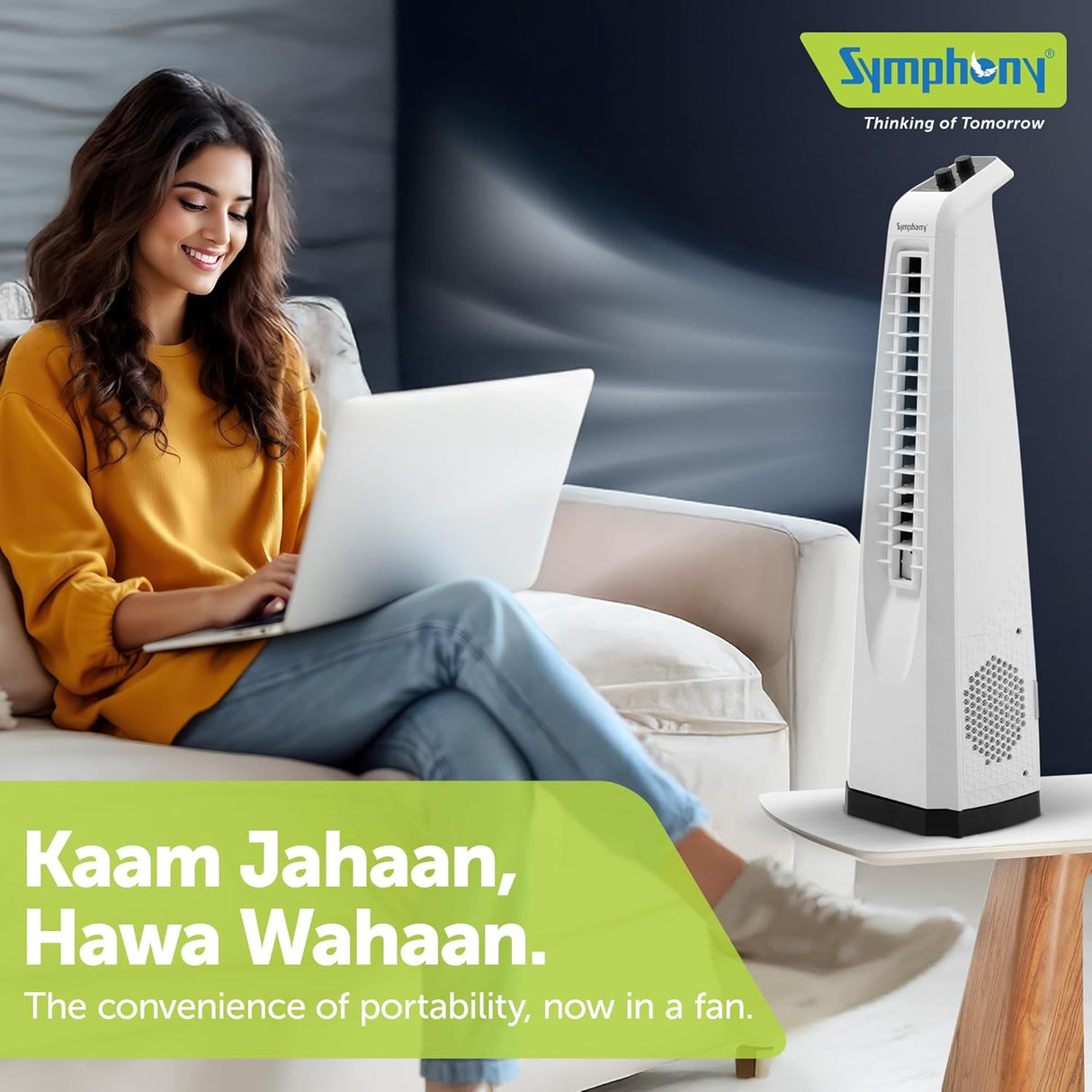 Symphony Surround Jr High Speed Tower Fan (white)