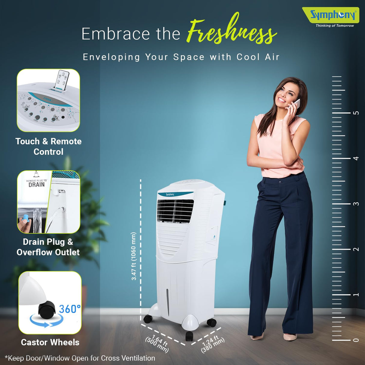 Symphony Hi Cool 45i Personal Air Cooler (White, 45 Litre)