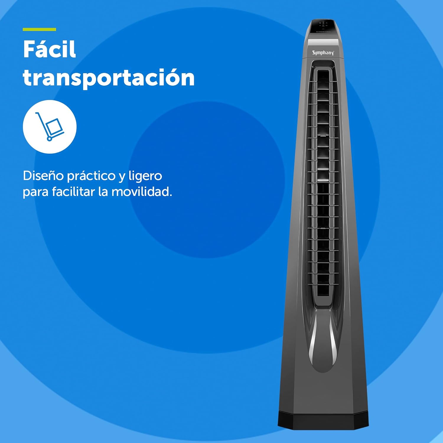 Symphony Surround-i High Speed Bladeless Tower Fan with Remote (Grey)