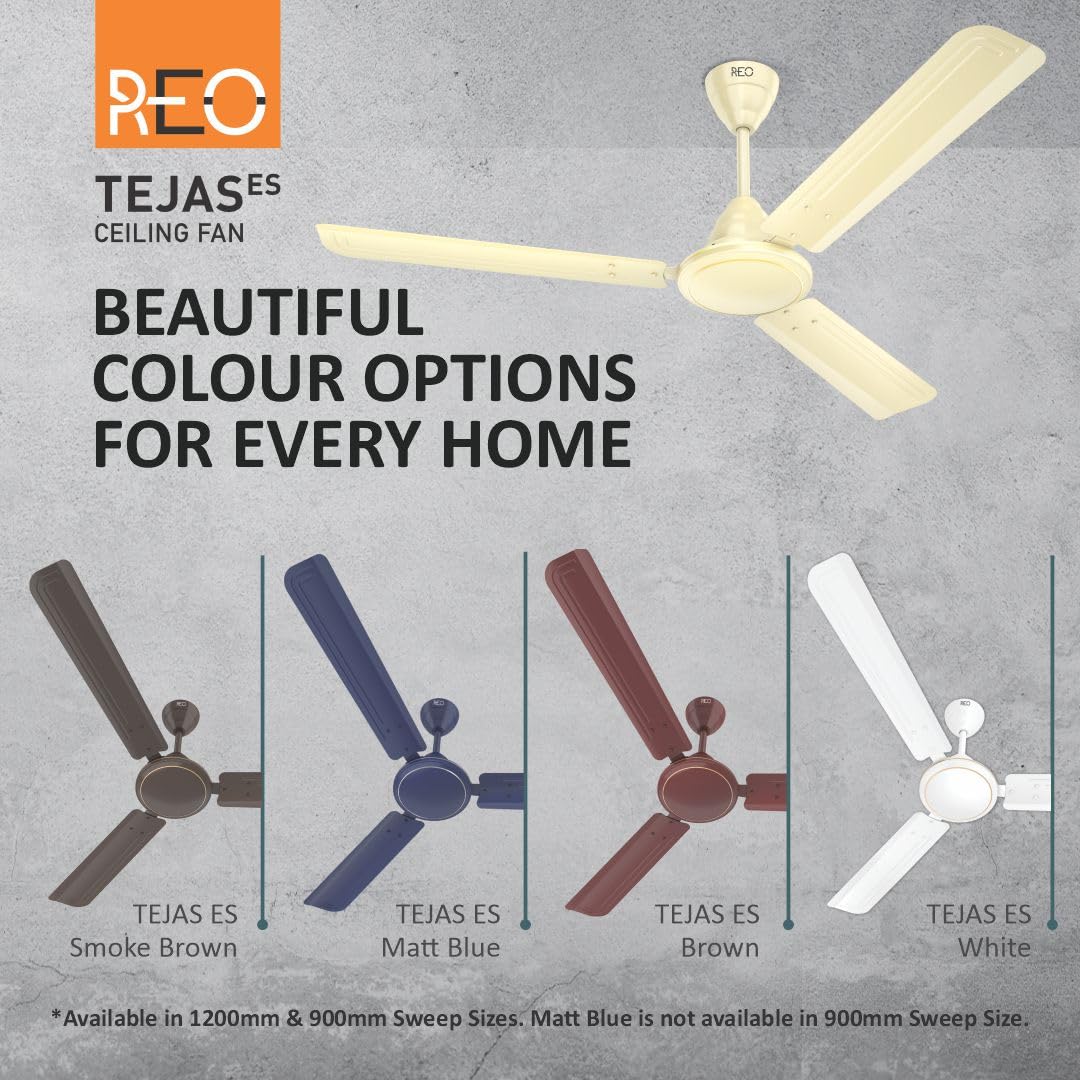 Havells Reo Tejas ES 900mm Ceiling Fan | High Speed | Bianco