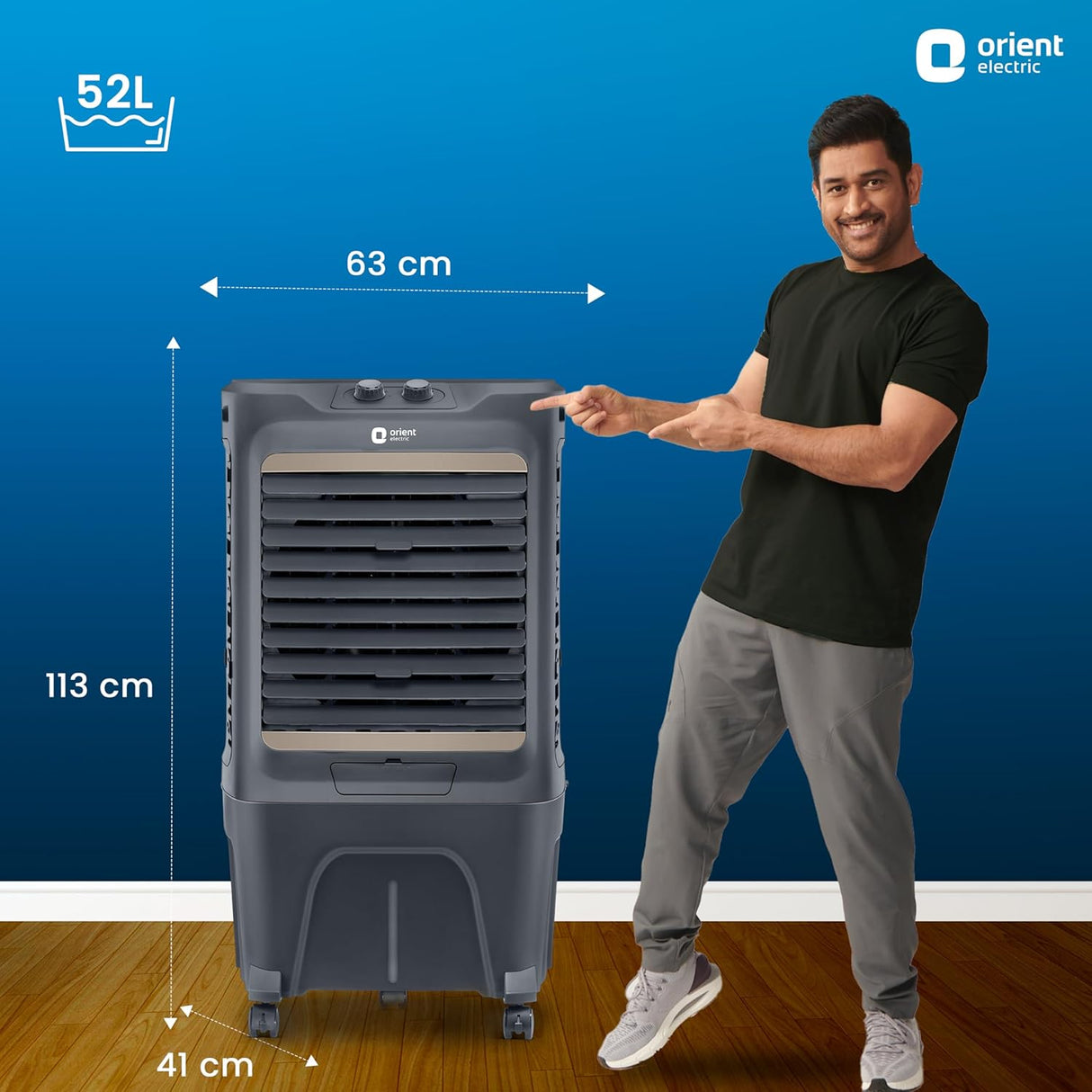 Orient Electric Tornado 52 Litre Desert Air Cooler (Dark Grey)
