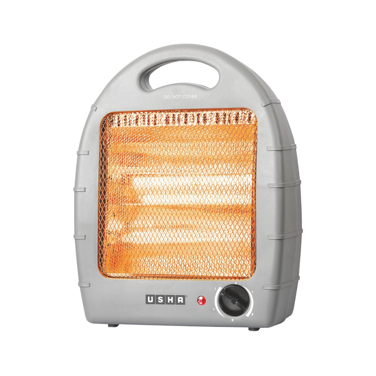 Usha 4002 800-Watt 2 Rod Halogen Heater with Safety Mesh (Grey)