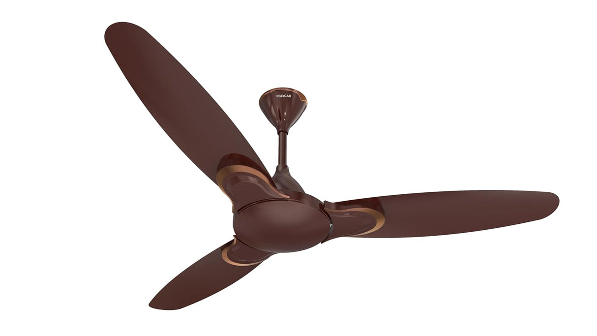 Polycab Vital Petal 1200mm Designer Ceiling Fan (Espresso Brown)