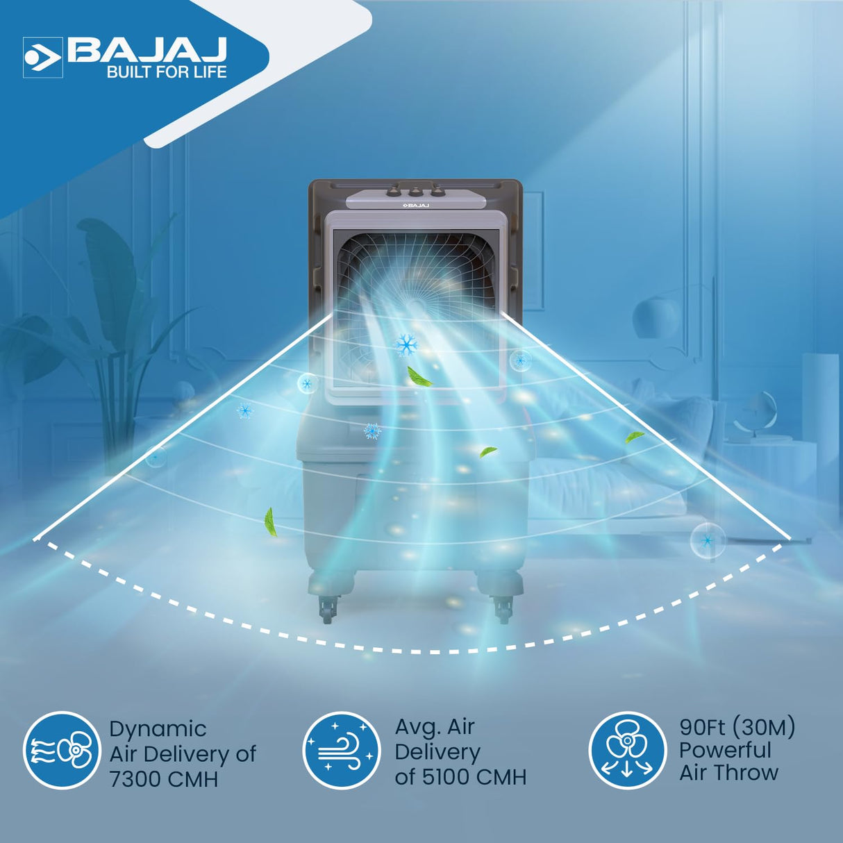 Bajaj XForce 100 Litre Semi Commercial Air Cooler | Grey