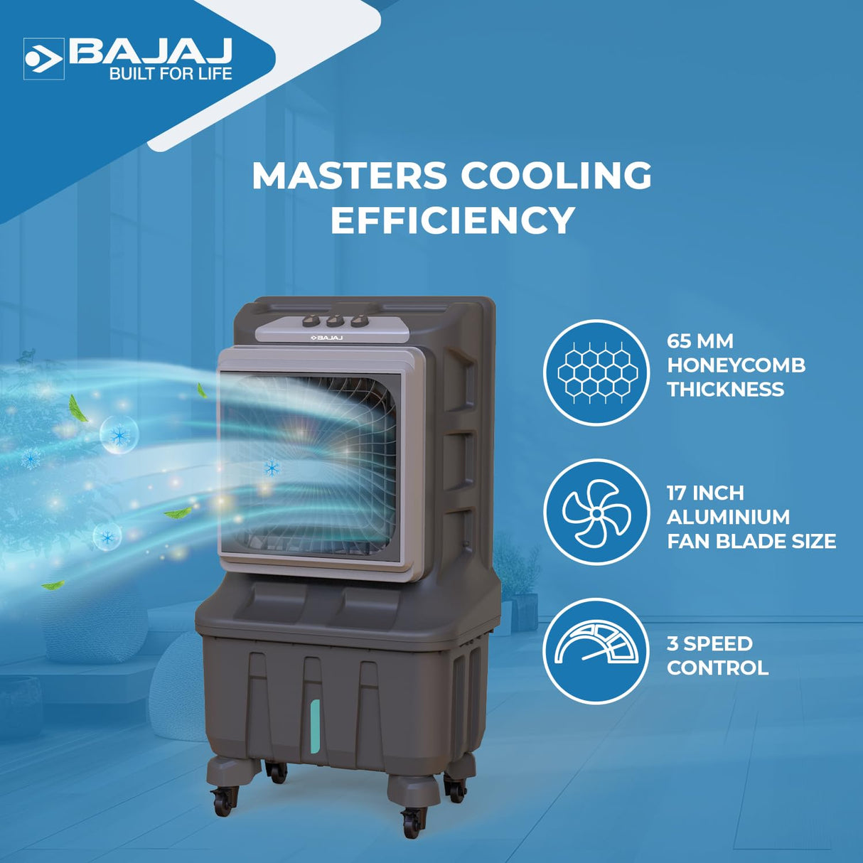 Bajaj XForce 100 Litre Semi Commercial Air Cooler | Grey