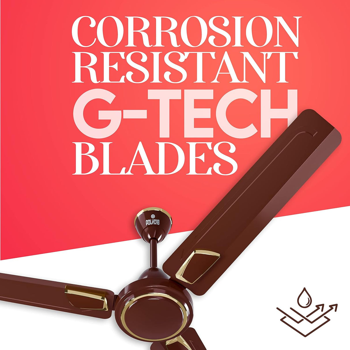 Polycab Zoomer DLX 1200mm High Speed Ceiling fan (Luster Brown)