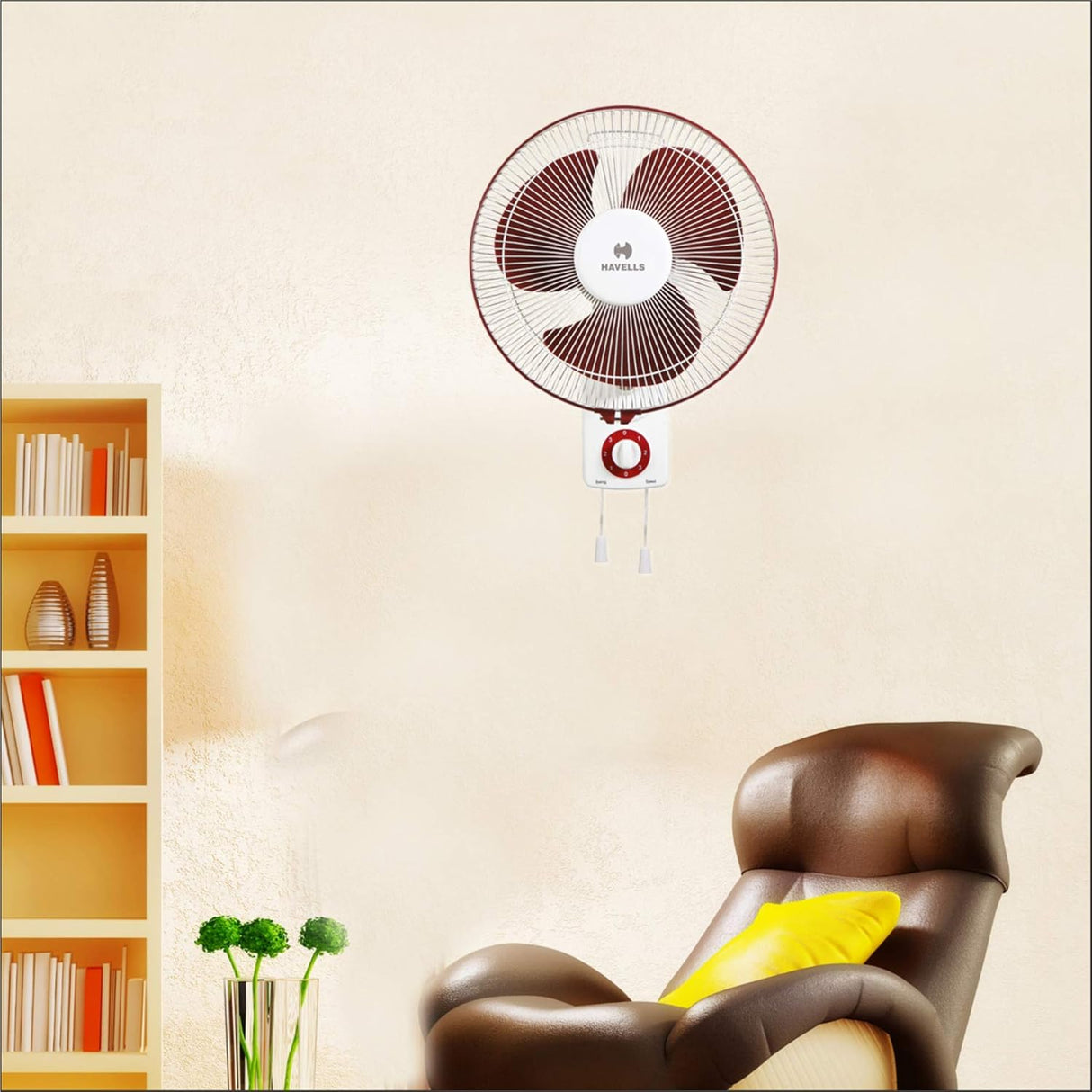 Havells Accelero 400mm High Speed Wall Fan (White Red)