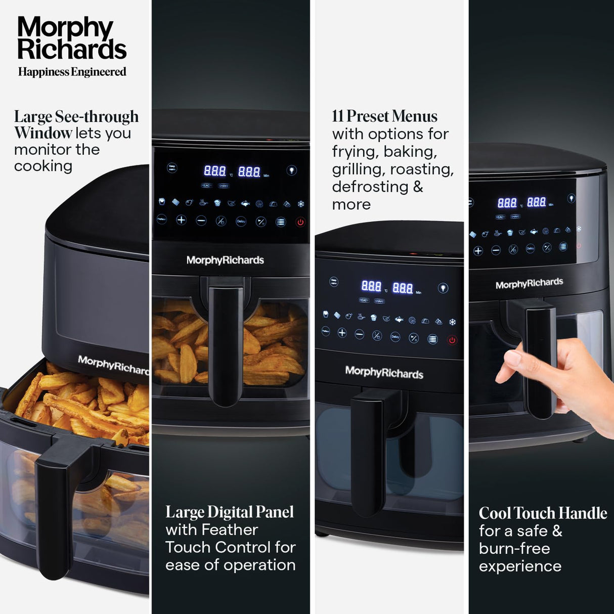 Morphy Richards Crystal Crysp transparent 6.5 Litre Air fryer oven (Black)