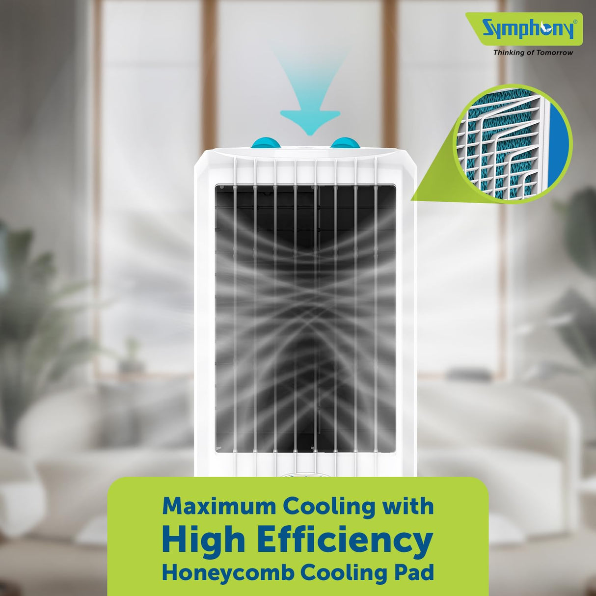 Symphony Diet 50T Portable Tower Air Cooler (50L, White)