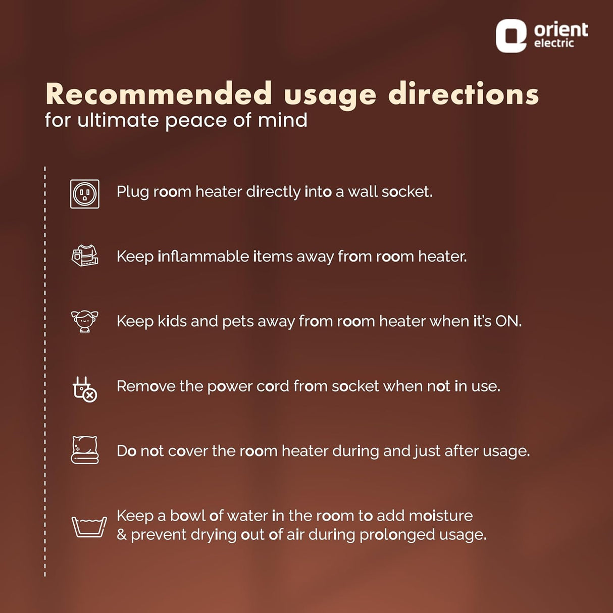 Orient Electric 2000 Watts Heat Convector Compact Room Heater 2000W (Black)