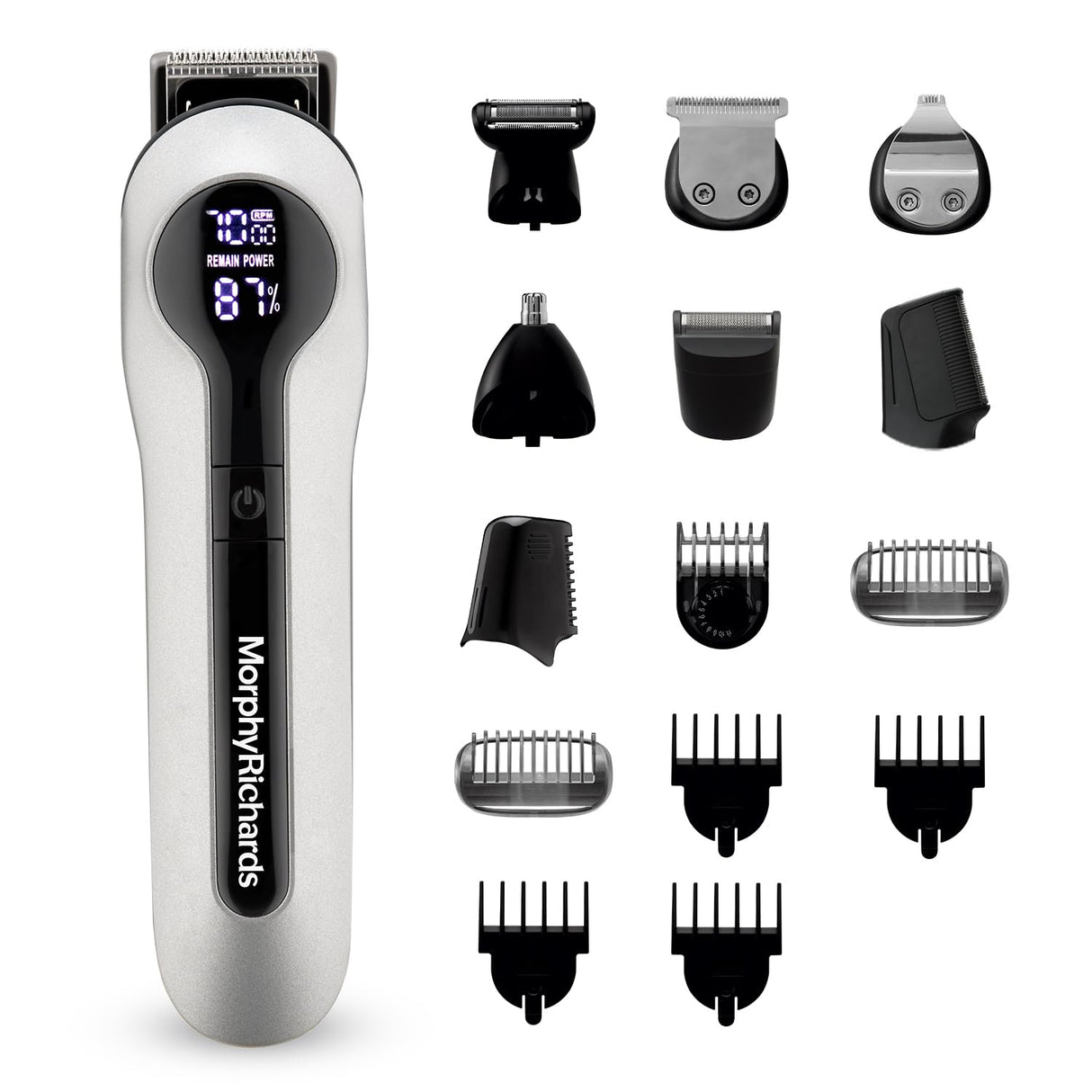 Morphy Richards Kingsman Digital 15-IN-1 Body Groomer (Silver & Black)
