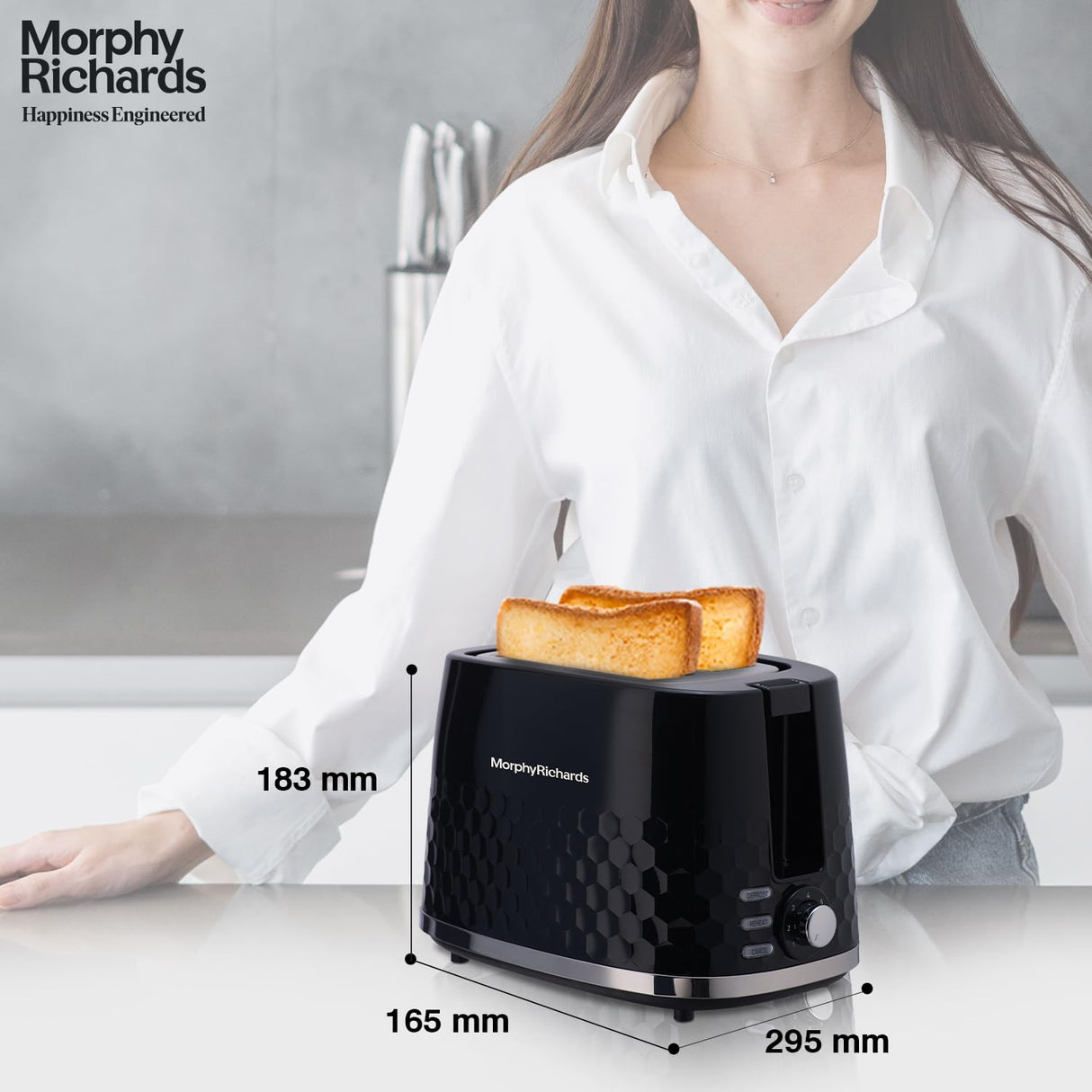 Morphy Richards 850 Watts Hive Series Pop Up Toaster With 2 Slice (Glossy Black)