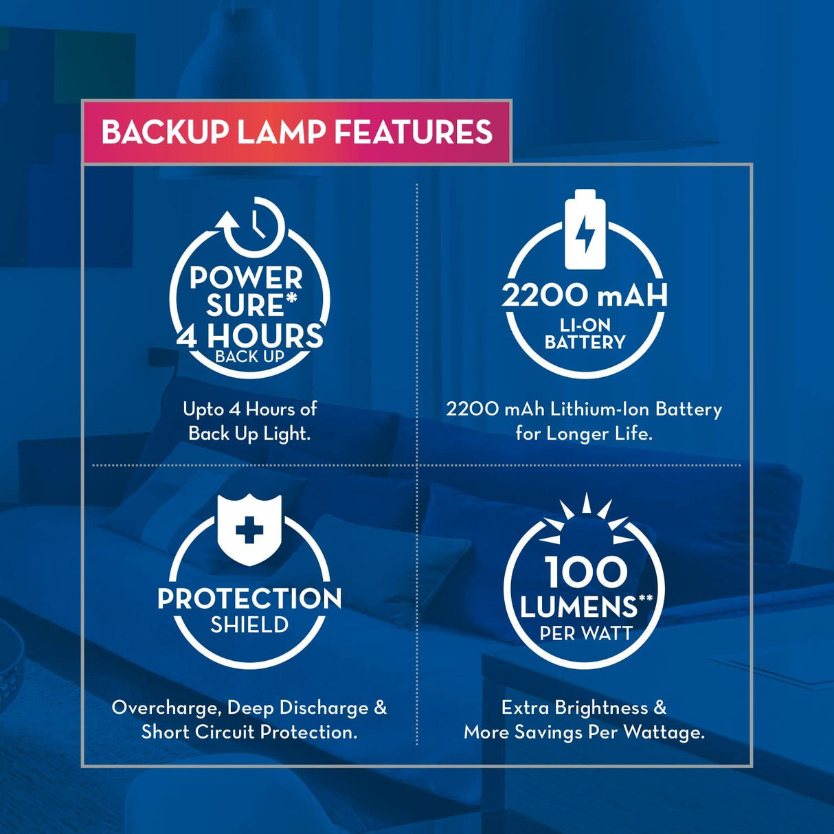 Crompton 9 Watt Emergency LED Bulb B22 Base Upto 4 Hour Battery Back Up Cool Day Light