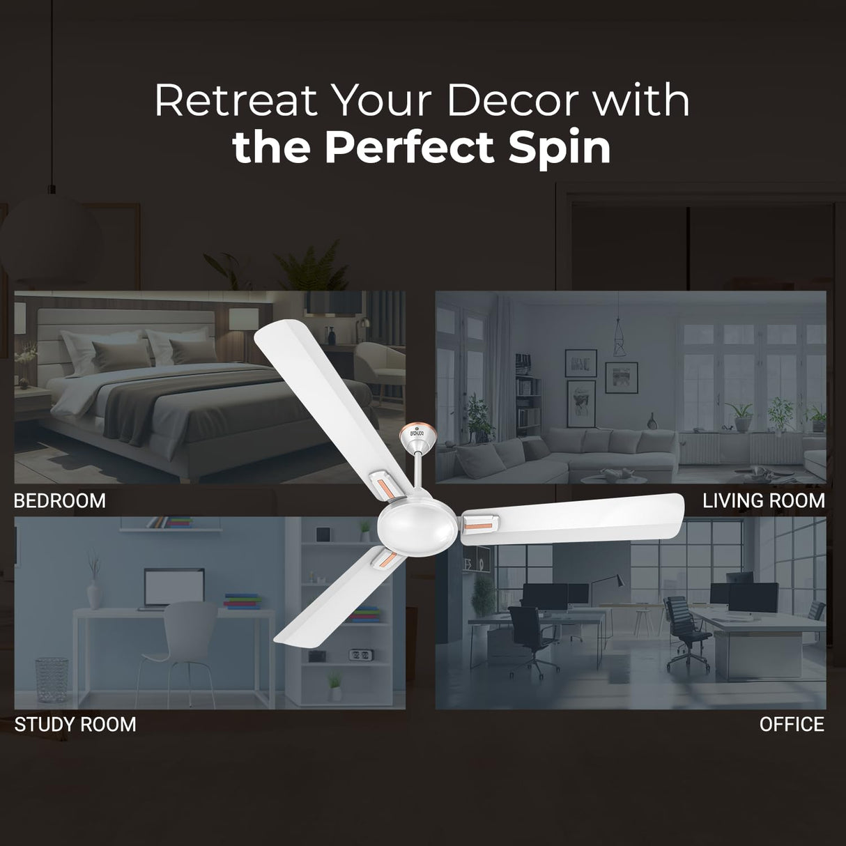 Polycab Vital Plus 900mm 1-Star Ceiling Fan (Satin White)