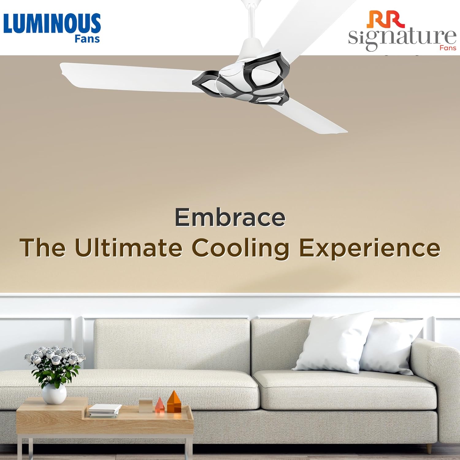 RR Signature Jaipur Gangaur BLDC 5 Star Designer Ceiling Fan With Remote (Agaria White)