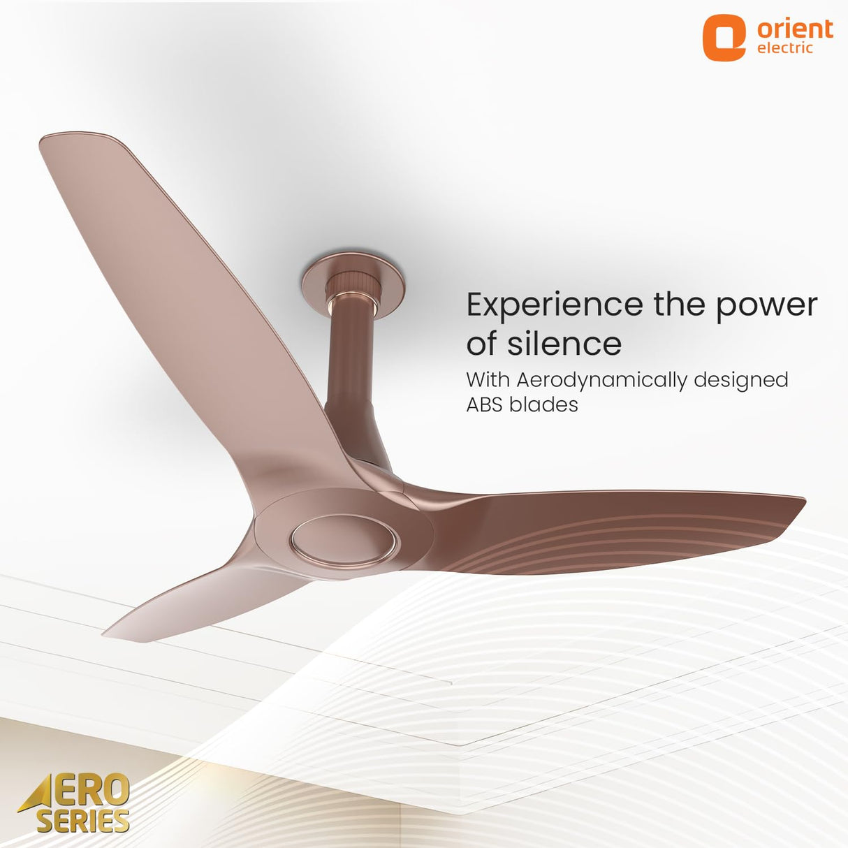 Orient Aeroquiet Neu 1S 1230Mm Ceiling Fan Tangerine Brown