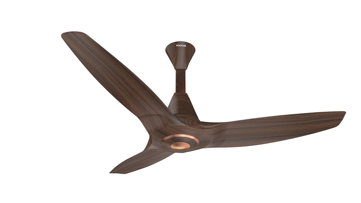 Polycab Silencio Cruiser 1200mm BLDC Ceiling Fan (Walnut Wood Copper)