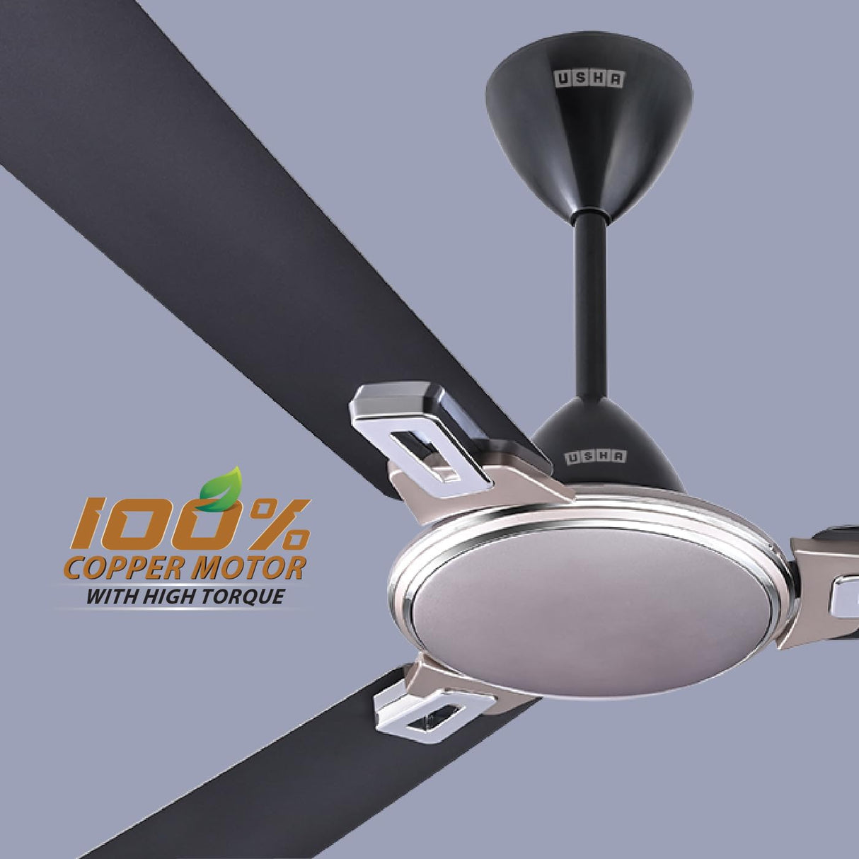 Usha Striker Galaxy 1200mm Decorative Ceiling Fan (Dark Grey)