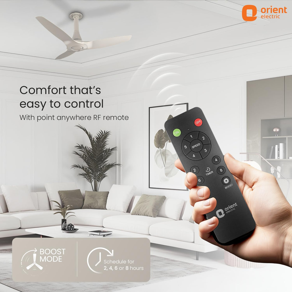 Orient Aeroquiet Neu Bldc 5S 1230mm Ceiling Fan Cream Latte