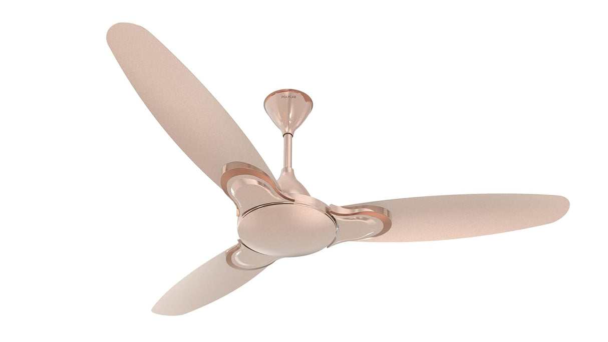 Polycab Vital Petal 1200mm Designer Ceiling Fan (Metallic Rose Gold)